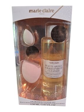 marie claire Beauty Sponge & Makeup Brush Cleanser Set - Pink